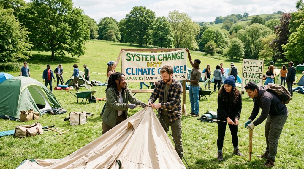 System Change Camp Konzept Illustration