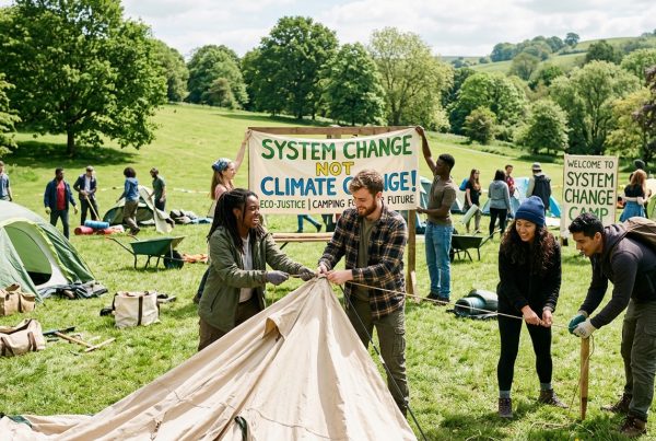 System Change Camp Konzept Illustration